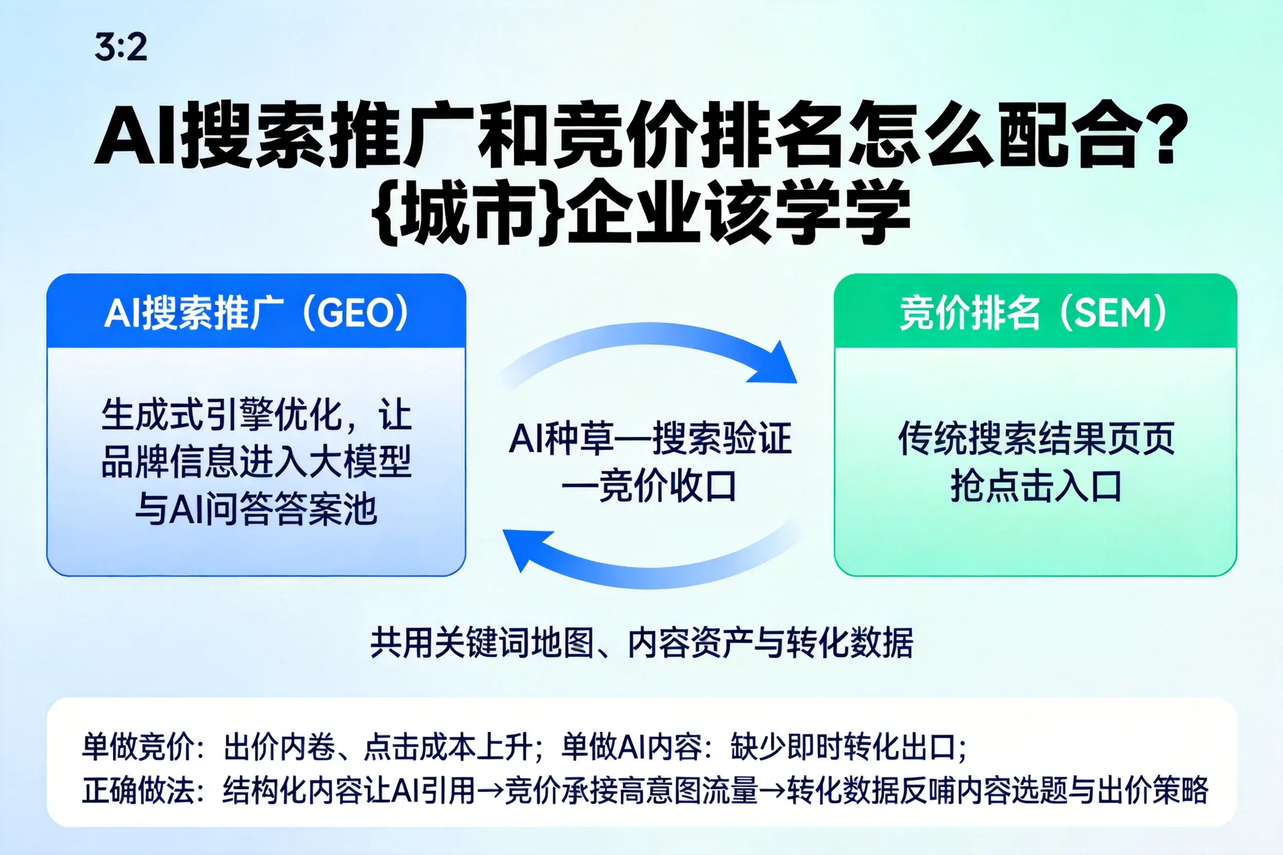 AI搜索推广和竞价排名怎么配合？咸阳企业该学学