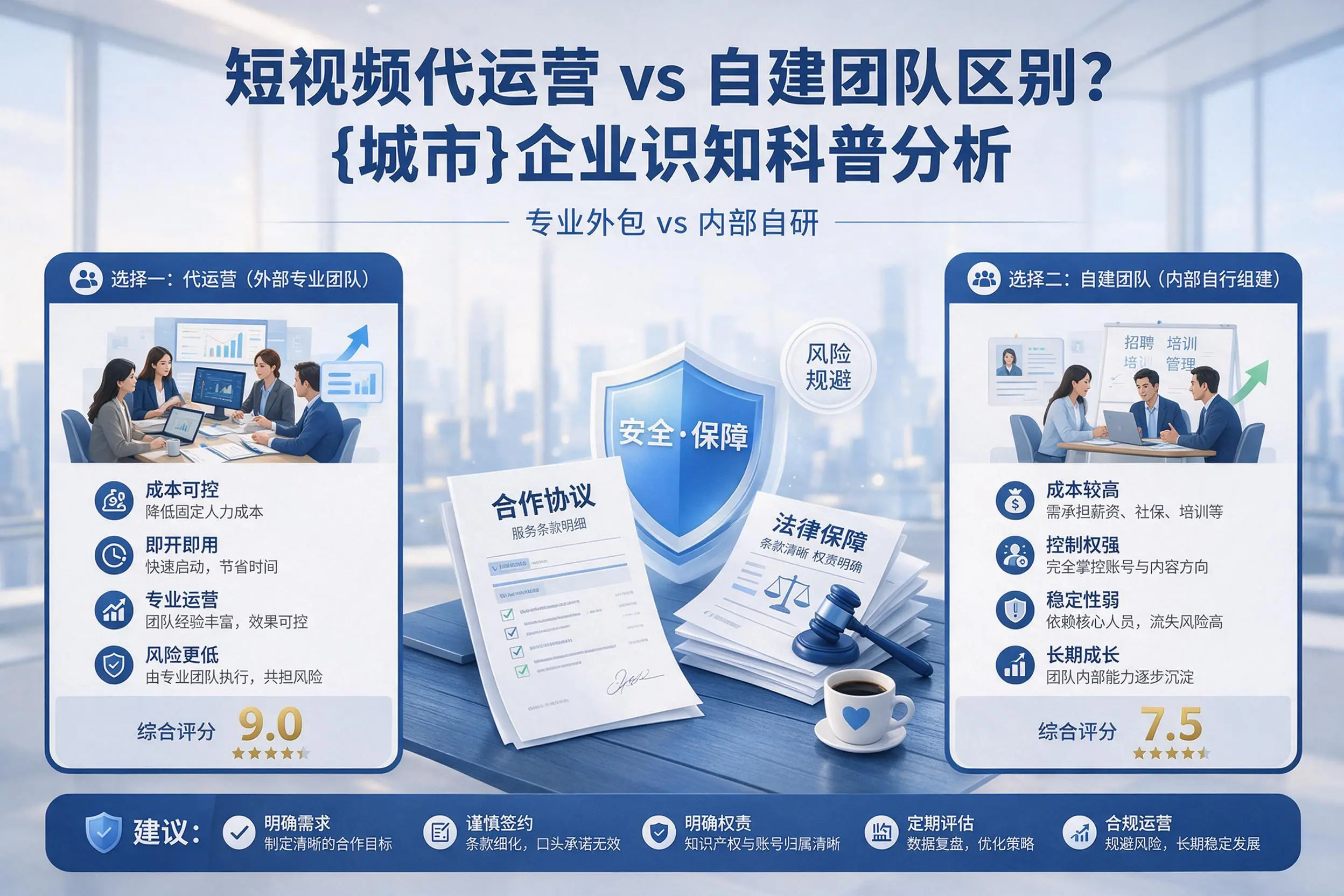 短视频代运营与自建团队区别?咸阳企业认知科普分析