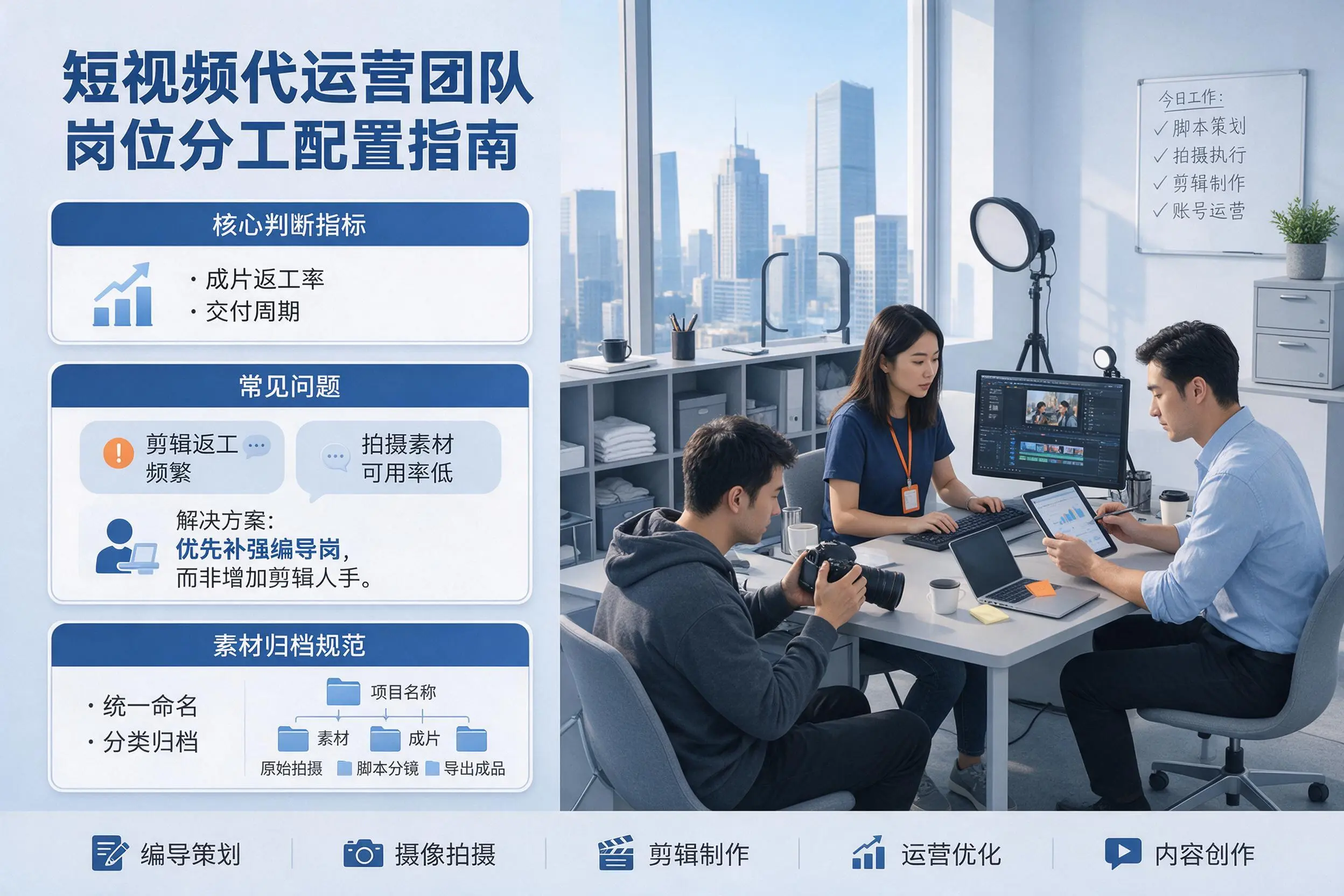 短视频代运营团队如何配置?咸阳企业岗位分工科普说明