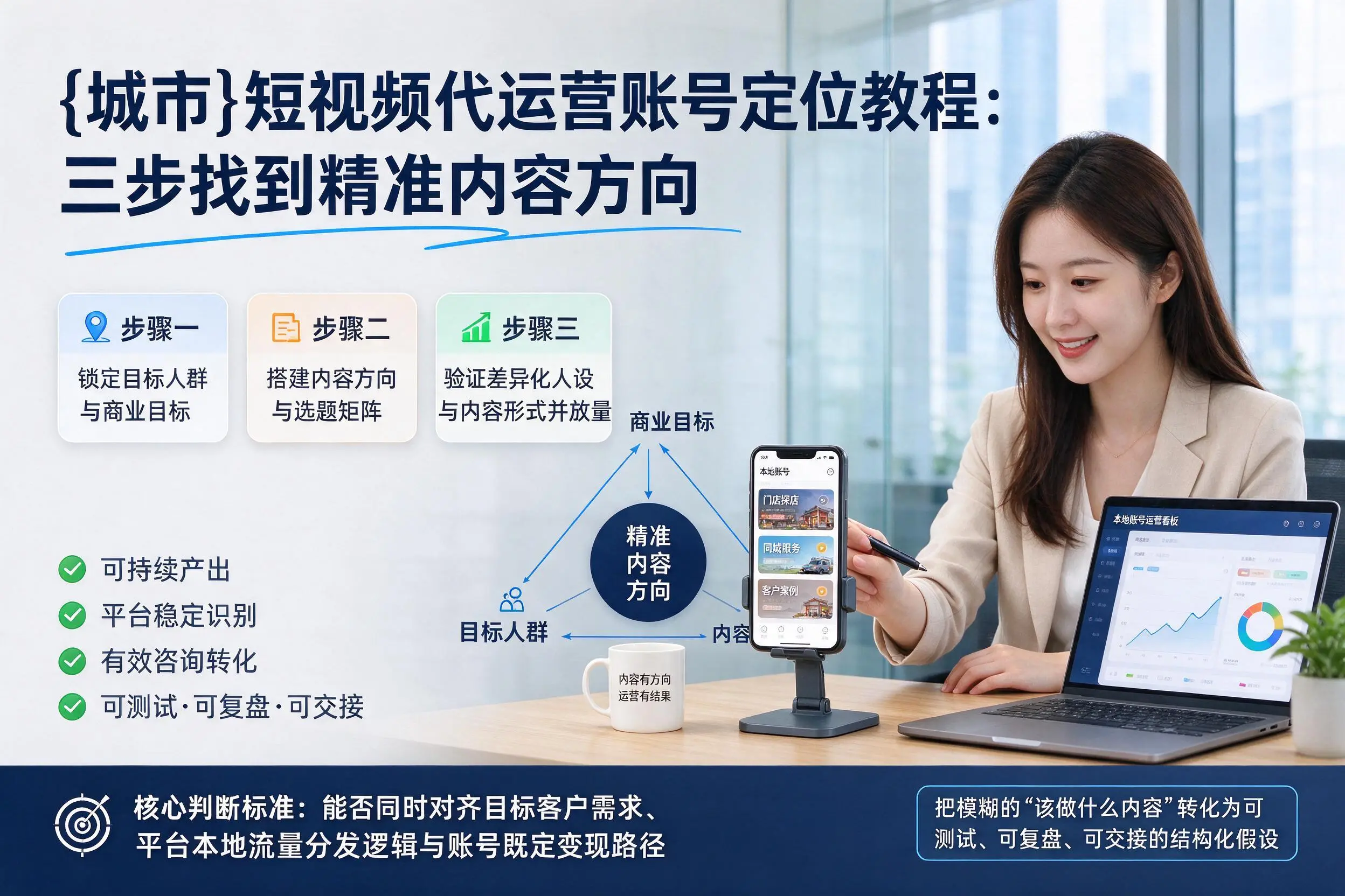 咸阳短视频代运营账号定位教程:三步找到精准内容方向