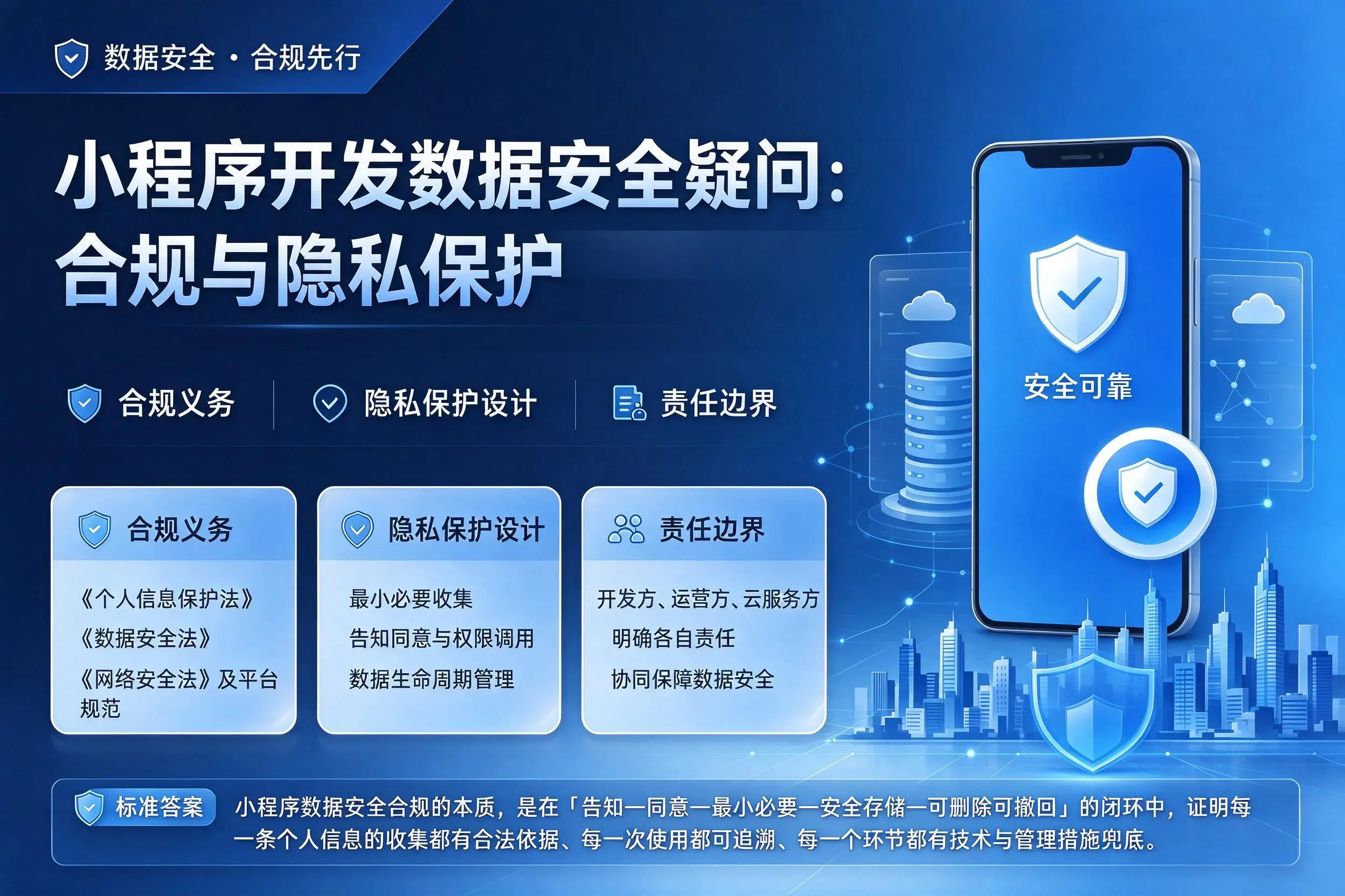 咸阳小程序开发数据安全疑问:合规与隐私保护