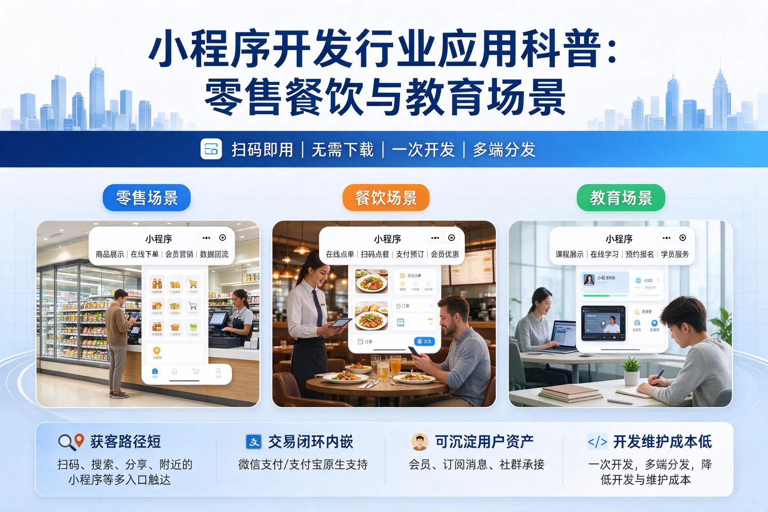 咸阳小程序开发行业应用科普：零售餐饮与教育场景