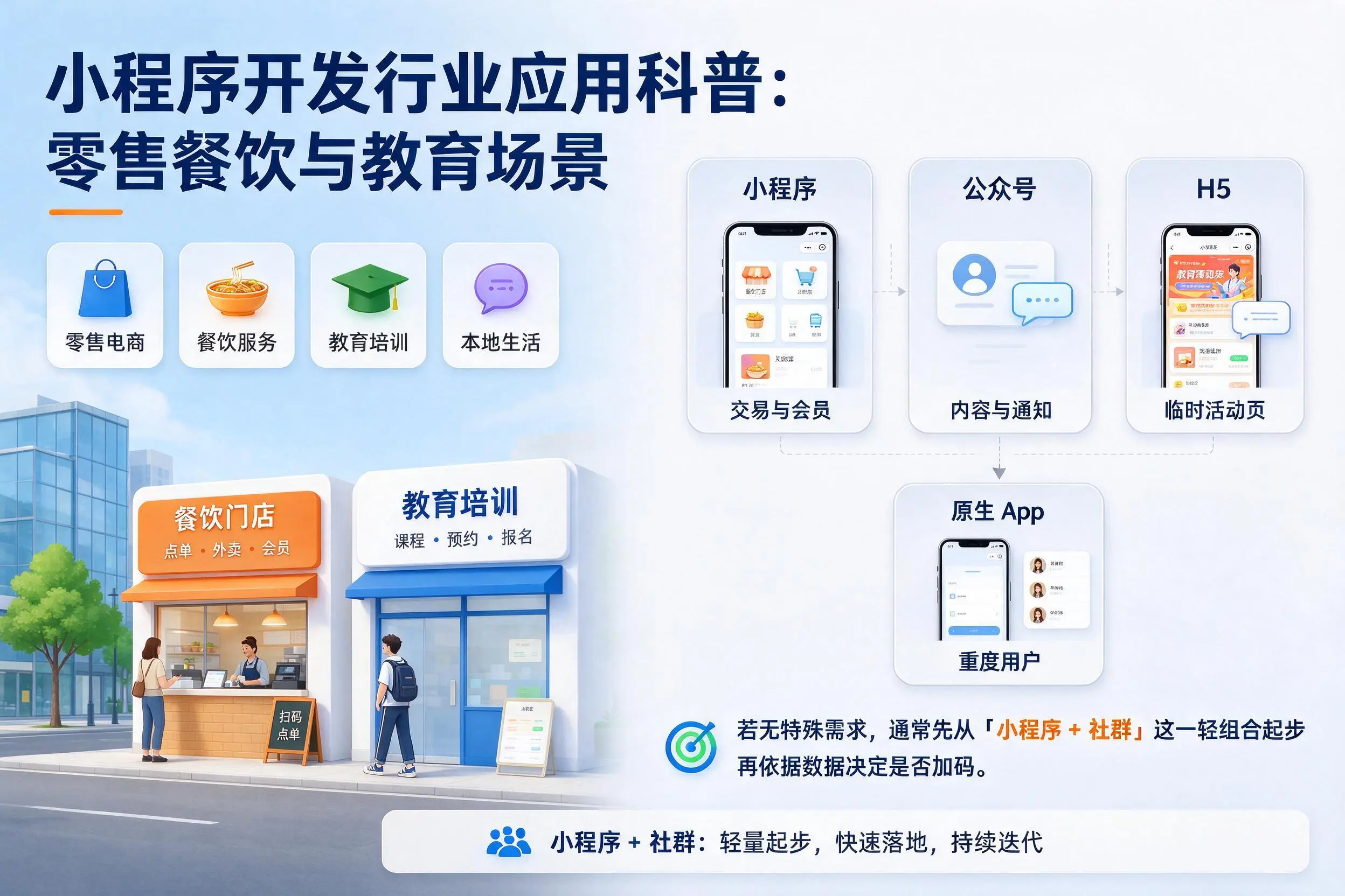 咸阳小程序开发行业应用科普：零售餐饮与教育场景