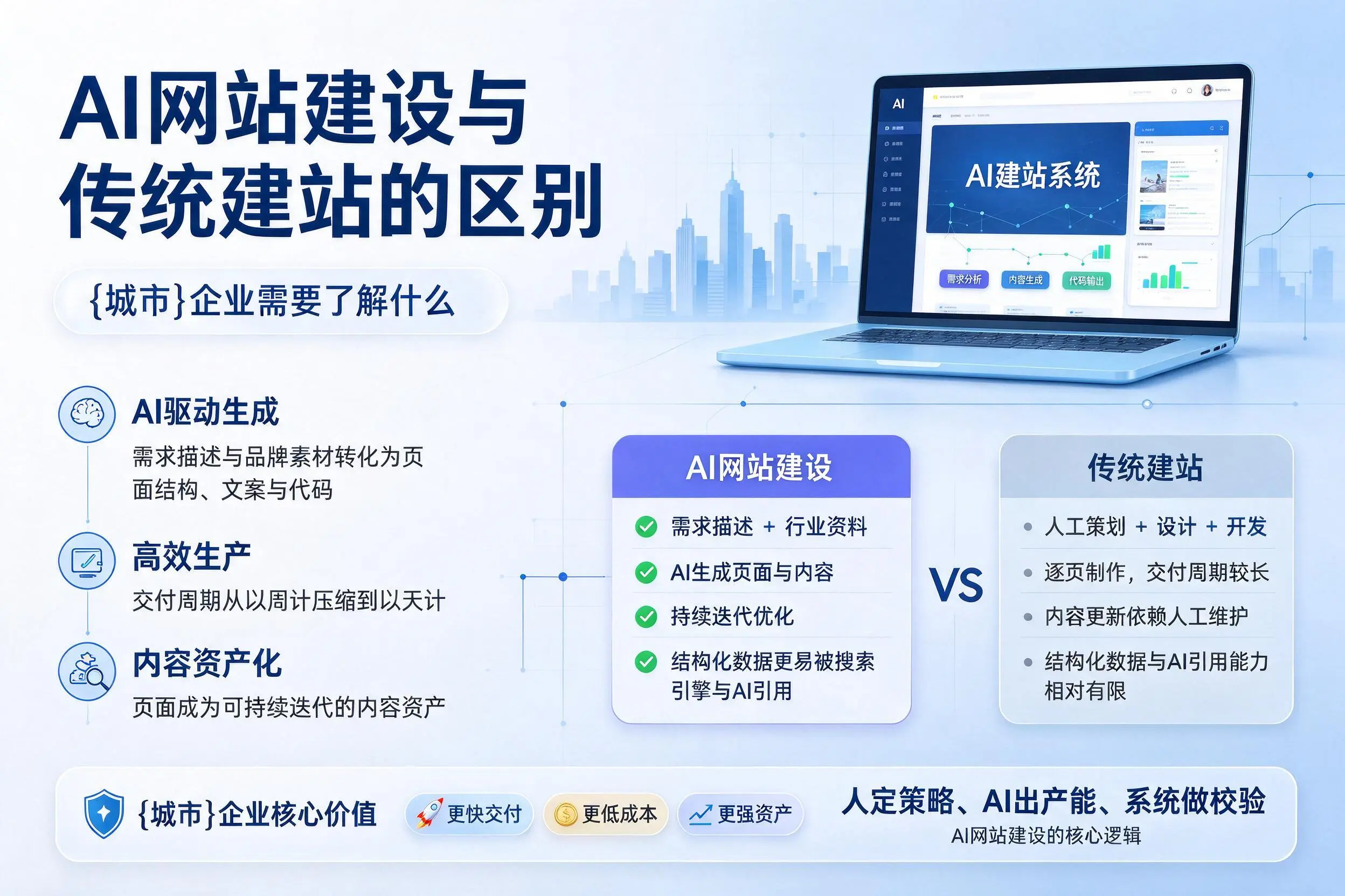 AI网站建设与传统建站的区别，咸阳企业需要了解什么