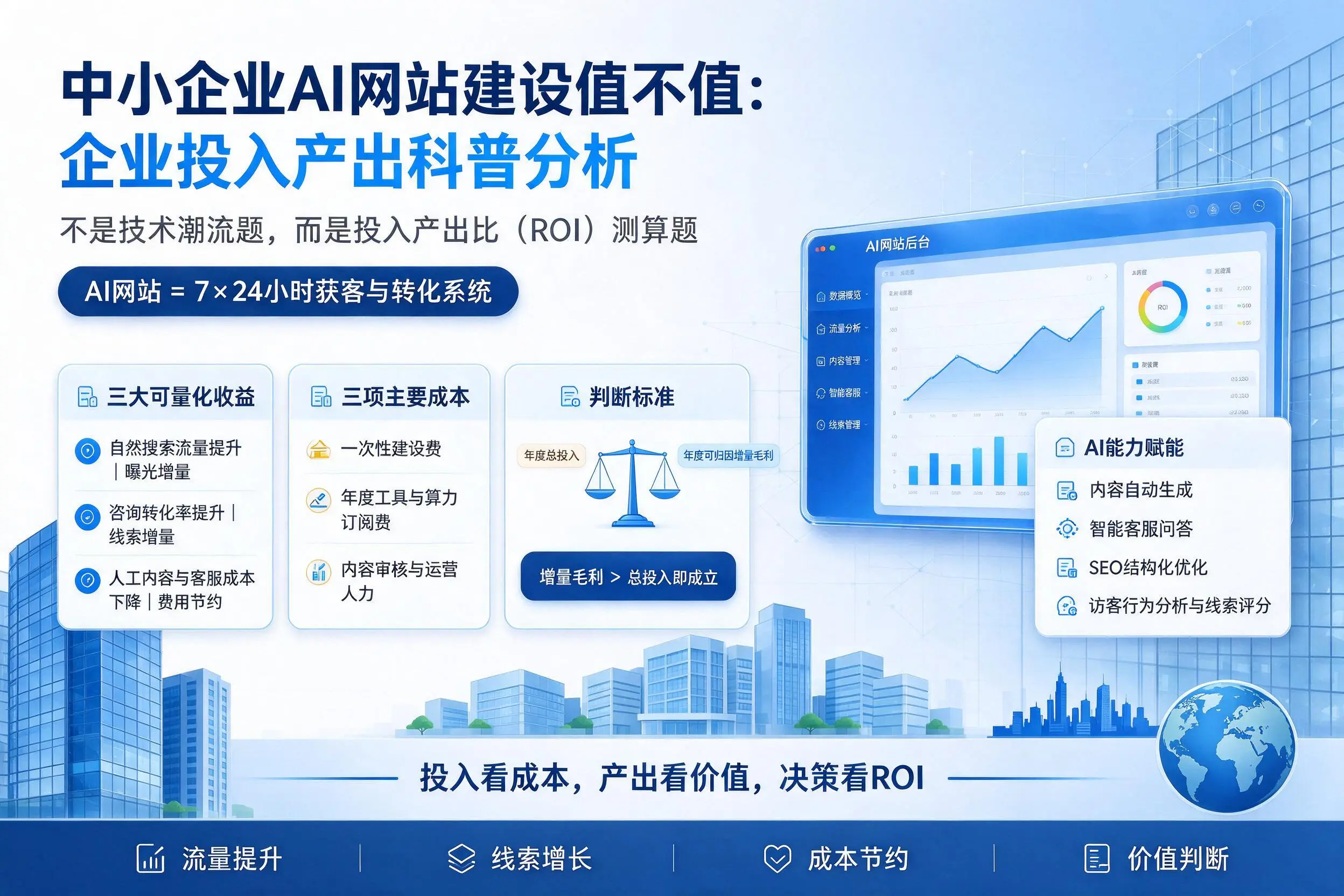 中小企业AI网站建设值不值：咸阳企业投入产出科普分析