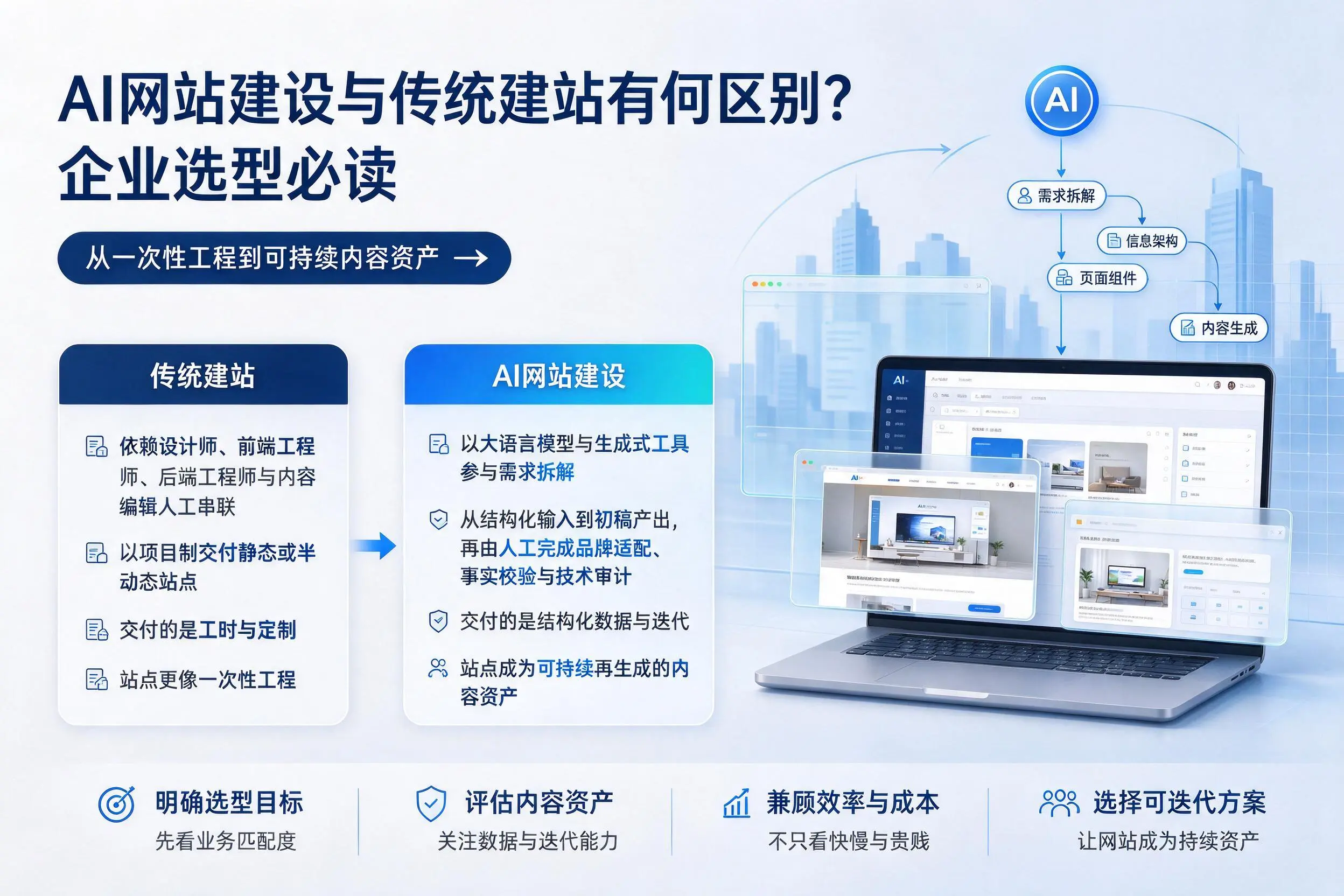 AI网站建设与传统建站有何区别？咸阳企业选型必读