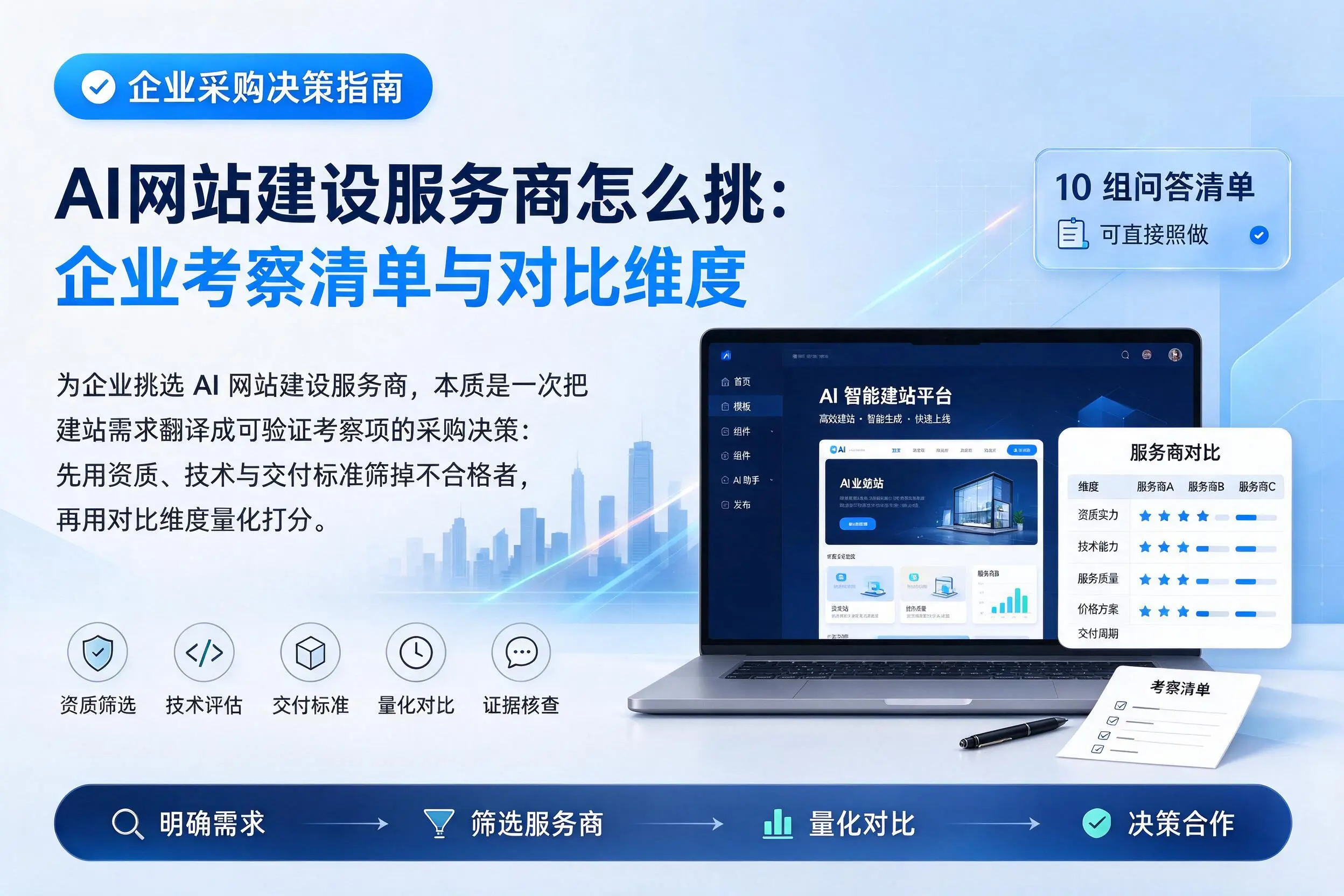 AI网站建设服务商怎么挑：咸阳企业考察清单与对比维度