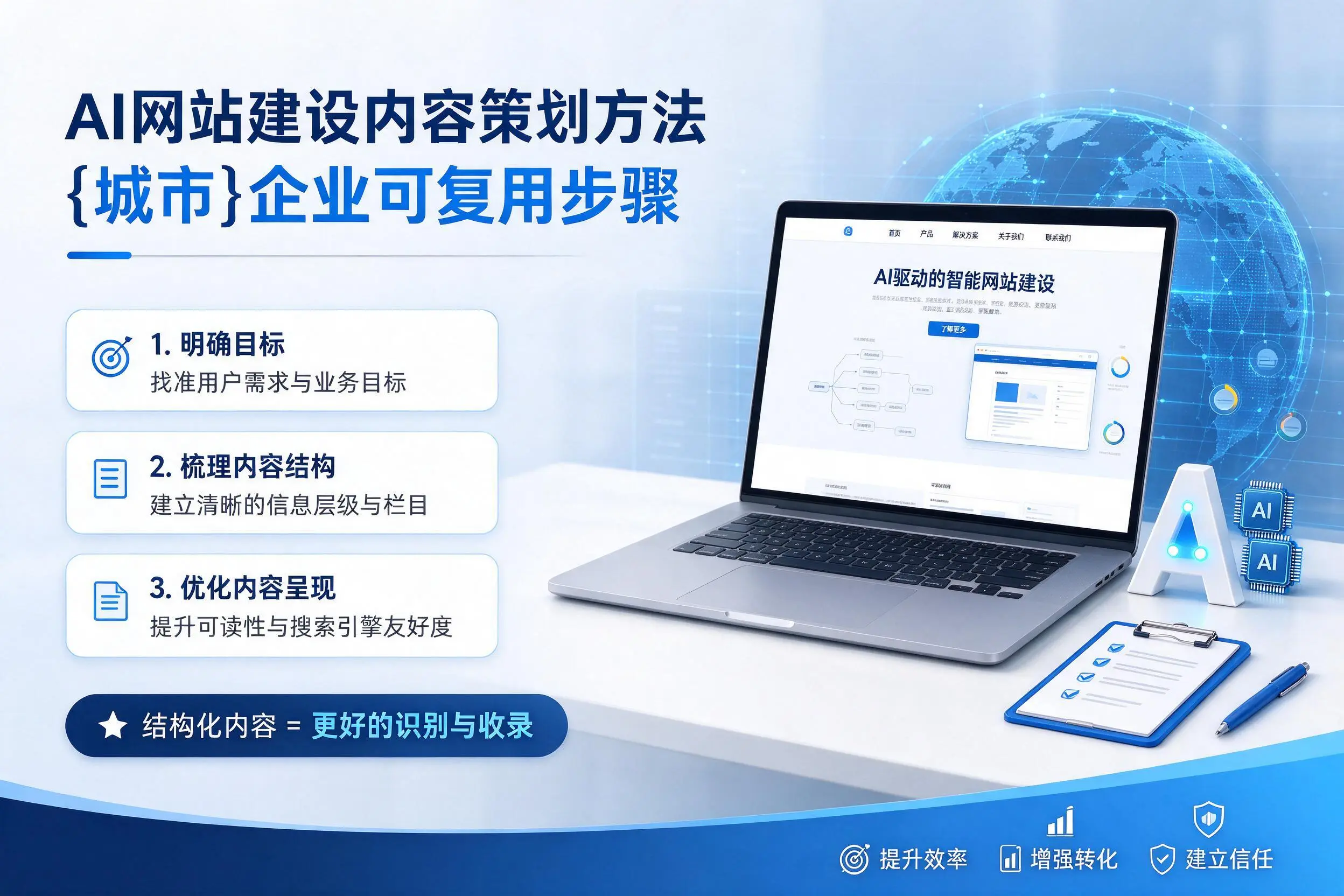 AI网站建设内容策划方法,咸阳企业可复用步骤