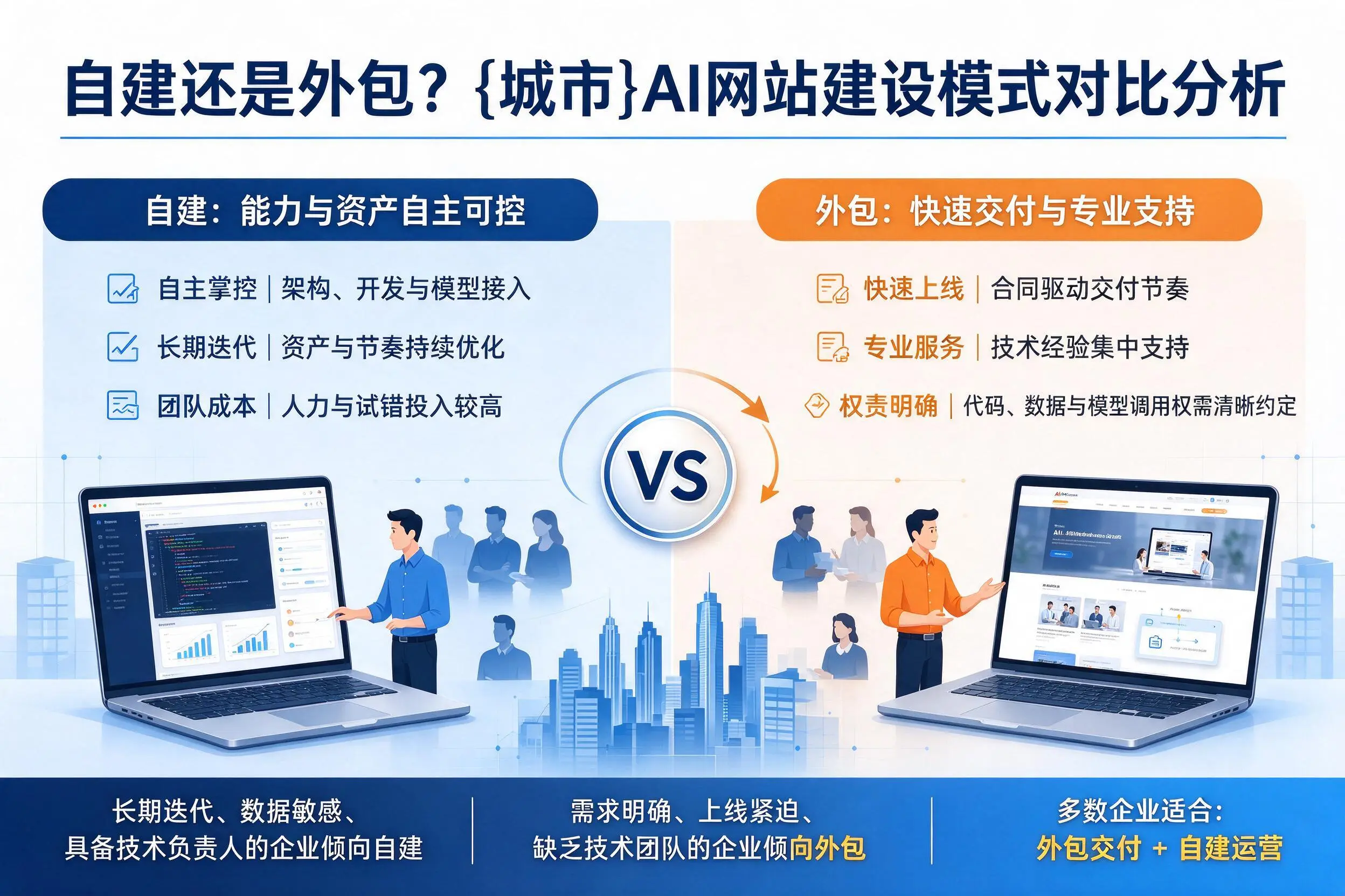 自建还是外包？咸阳AI网站建设模式对比分析